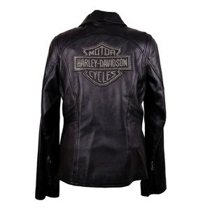 Harley Davidson Embellished Leather Jacket